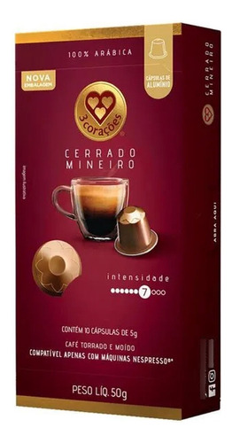 Cápsula Café Cerrado Mineiro Tres (nespresso) 10x5g Unidade