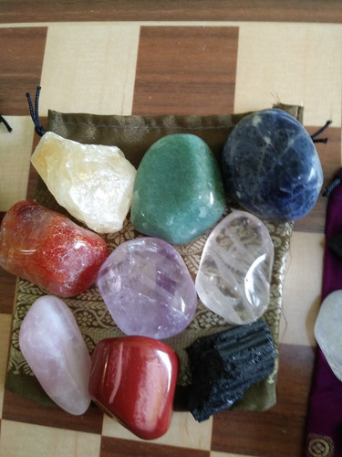 Set 7+2cuarzos Chakras Grandes Natural A10 Reiki Meditar