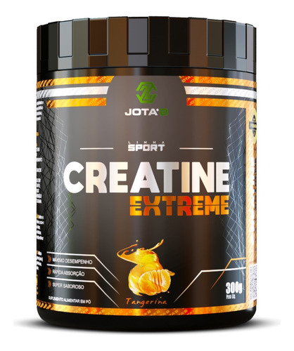 Creatina Extreme Turbo 300g Monohidratada Saborizada Jota'b Sabor Tangerina