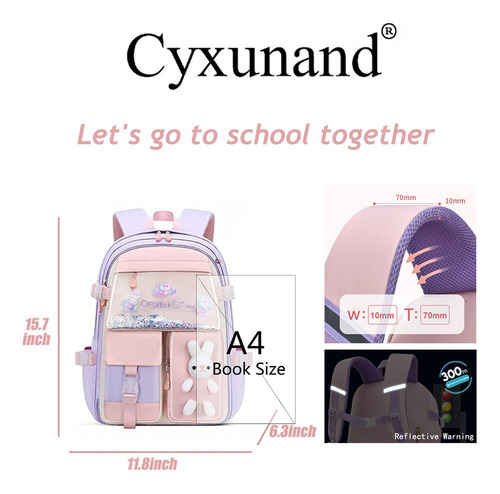 Bonita Mochila Con Forma De Conejito, Mochila Escolar Kawaii Para Niñas, Niños Y Adolescentes, Regalo Para Hijas, Bolsas De Viaje Para Computadora Por