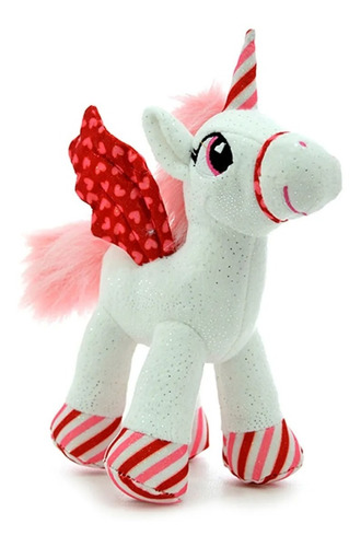 Peluche Unicornio Alas Rosa Blanco Brillitos En Micieloazul