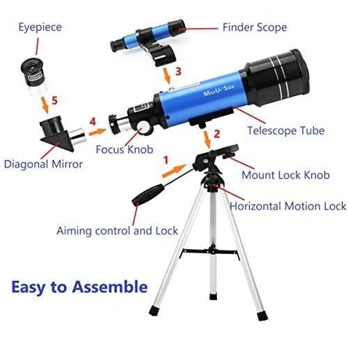 Imagen 5 de 6 de Maxusee Telescopio Refractor 70 Mm + Binoculares