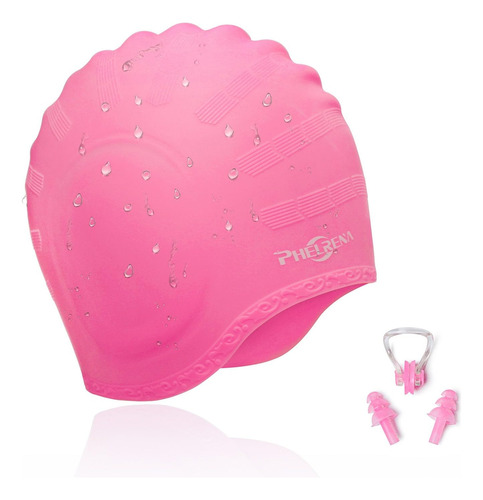 Phelrena Gorro De Natación Impermeable Premium Silicona Sóli