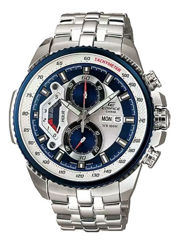 Casio Edifice Ef 558d 2av Cronografo Acero Con Azul Original