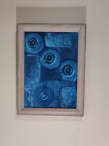 Comprar Cuadro Decorativo Abstracto Pintura A Mano Arte Moderno Azul