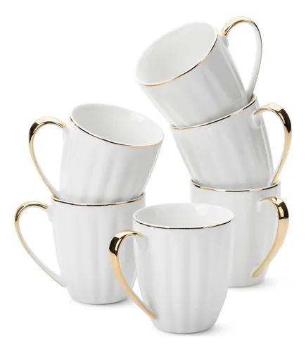 comprar Tazas De Café Blancas Btat, Juego De 6, 12 Oz, Porcelana Bla