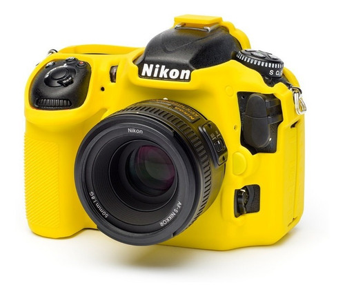 Carcasa Silicon Easycover Amarillo Nikon D500 + Mica Lcd