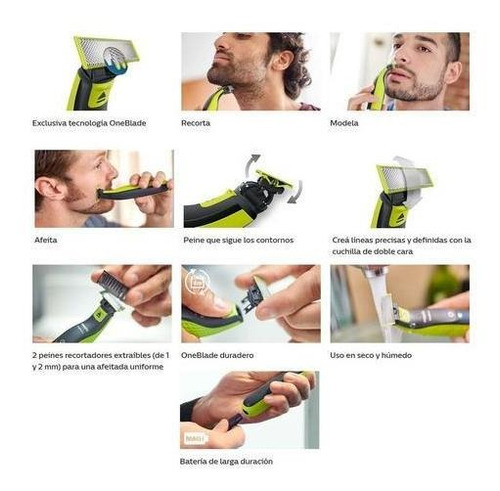 Imagen 2 de 6 de Afeitadora Philips Oneblade Qp2521 + Repuesto Qp220