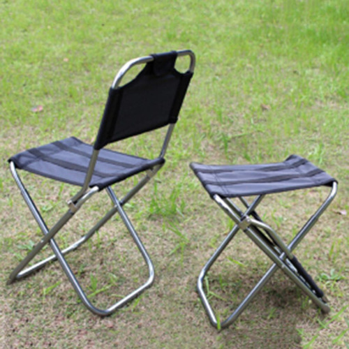 Silla De Asiento Plegable Taburete Portátil Ligero Respaldo