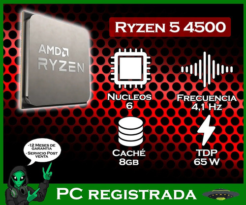 Imagen 2 de 6 de Micro Procesador Amd Ryzen 5 Pro 4500 8mb 4.1ghz Am4 Pcreg