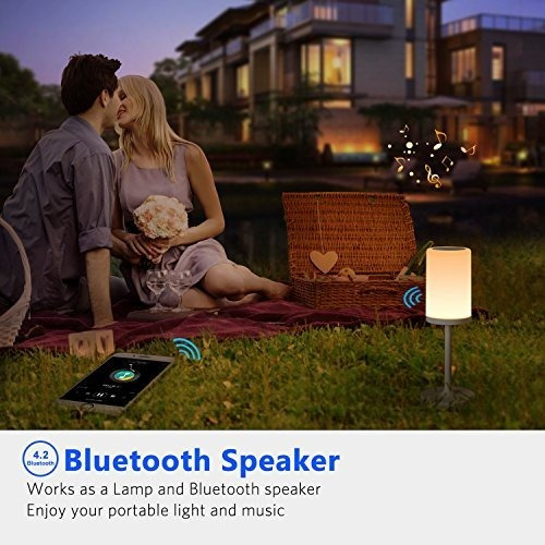 Lampara Mesa Mesita Noche Sensor Tactil Bluetooth Para