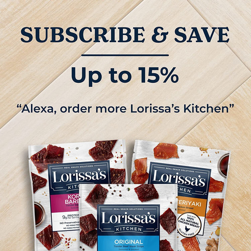 Lorissas Kitchen Spicy Grass-fed Beef Jerky Meat Snack Stick