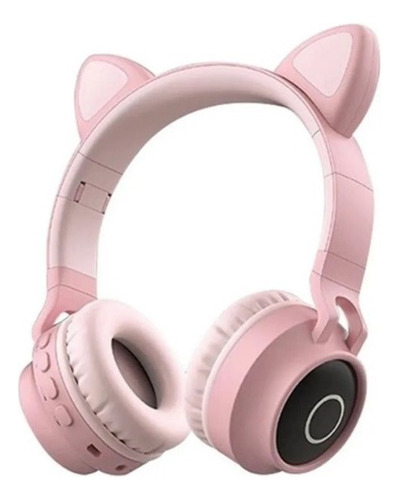 Audifonos Diadema De Gato Bluetooth 3.5mm Micro Sd Fm Inalam Color Rosa