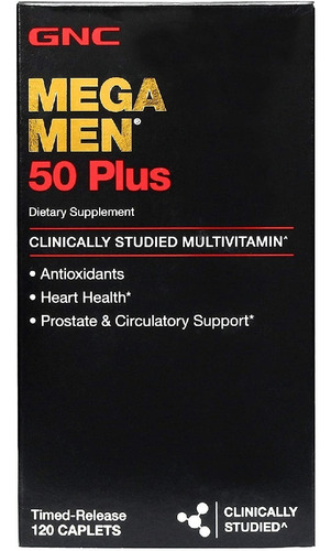 Multivitamínico Mega Men 50 Plus Gnc 120 Comprimidos