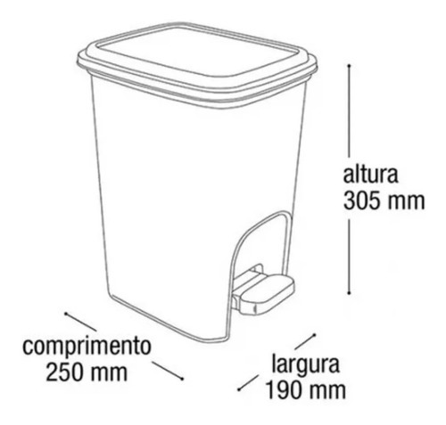 Lixeira Pedal 7 Litros Preta P/ Banheiro Rattan Cor Preto