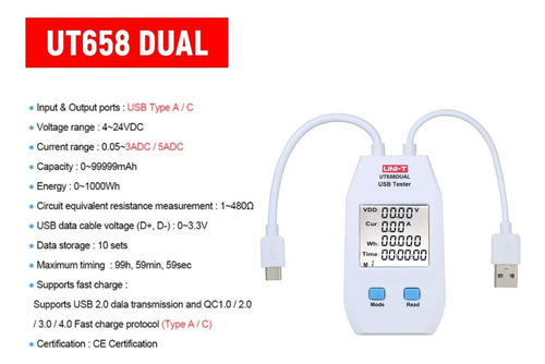 Usb Power Meter Lcd Usb Tester Detector Voltímetro Amperímet