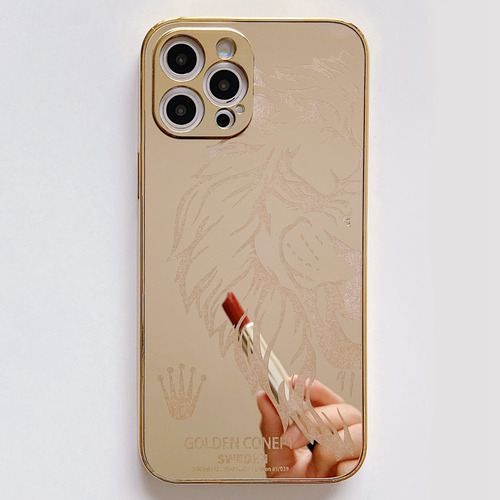 Funda Protectora Acrílica Gold Lion Para iPhone X Xs Max Xr 11 12 13 14 15 16 Pro Max 14plus 15plus 16plus
