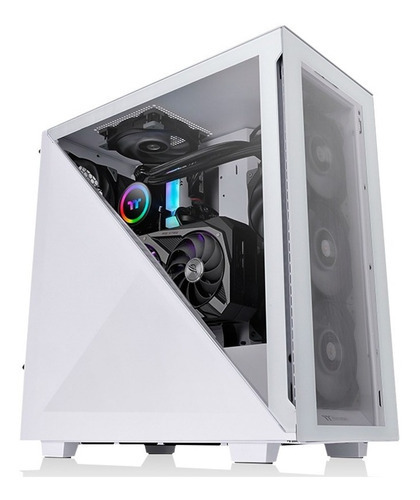 Gabinete Gamer Thermaltake Divider 300 Tg X3 Fan Argb White Color Blanco