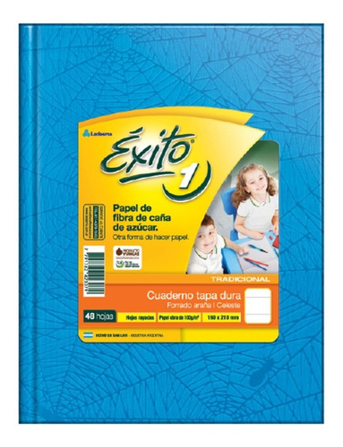 Cuaderno Exito Nº1 16x21 Rayado Celeste X 48 Hoja Tapa Dura