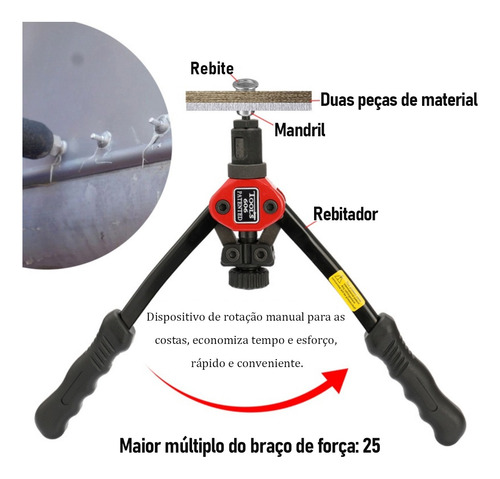 Rebitador Manual De Rosca Com Tipo Alavanca Até M3-m10 175pç