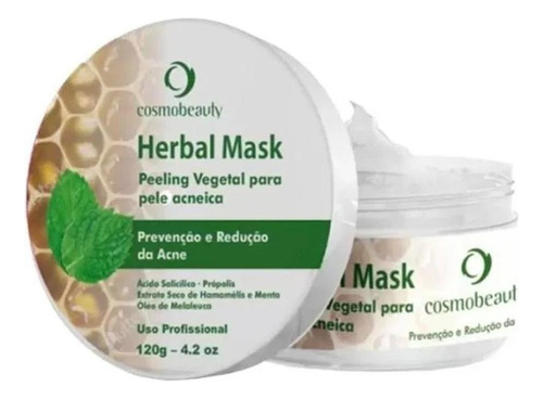Herbal Mask Máscara Pele Acneica Peeling Vegetal Cosmobeauty Tipo de pele Todo tipo de piel