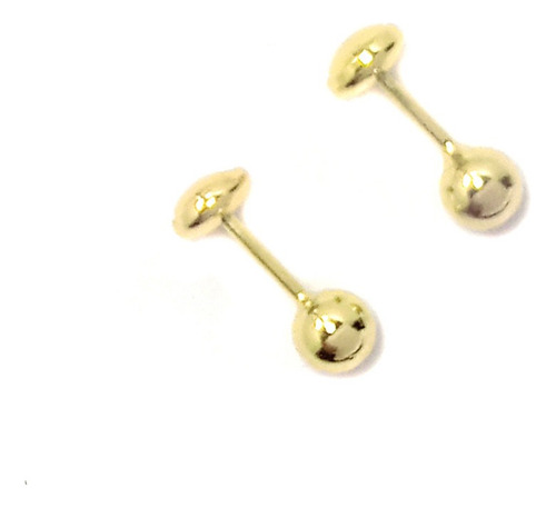 Aros Bebé Bolita 4mm Enchapado Oro 18k