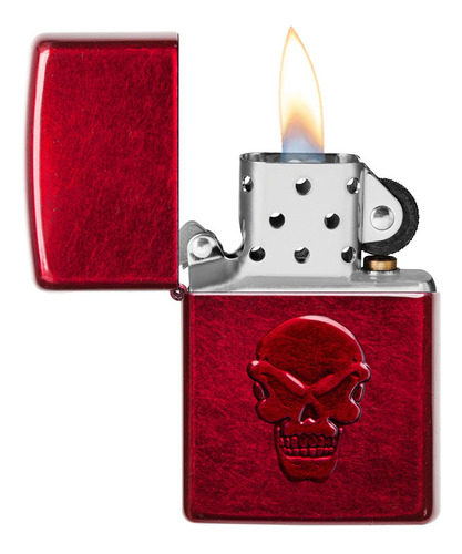 Imagen 3 de 10 de Encendedor Zippo Lighter Red Doom Rojo Calavera