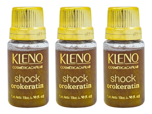 Kleno Egyptian Gold 24k Shock Keratina X 3 Ampollas Brillo