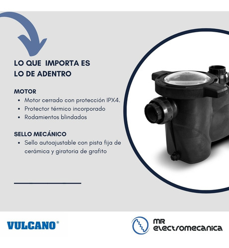 Imagen 6 de 10 de Bomba Pileta Vulcano Autocebante Bap100 1 Hp