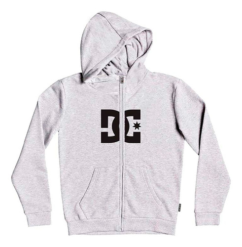 Dc Campera C/cap Lifestyle Hombre Star Gris-neg Blw