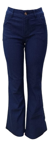 Calça Flare Cetim Color C Elastano Cintura Alta Eruptionjean