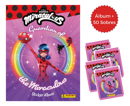 Imagen 1 de 1 de Ladybug Guardian Of The Miraculous Pack 1 Álbum + 50 Sobres