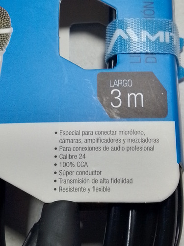 Kit 2 Cables Microfono, Jack Hembra Canon A Plug 6.3 De 3m