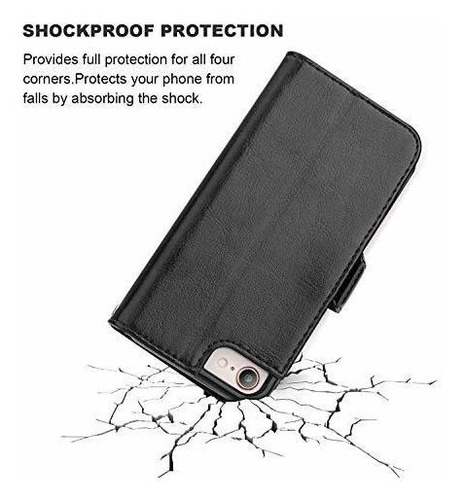 Vaburs iPhone 7 Flip Case iPhone 8 Billetera Con Tarjetero,