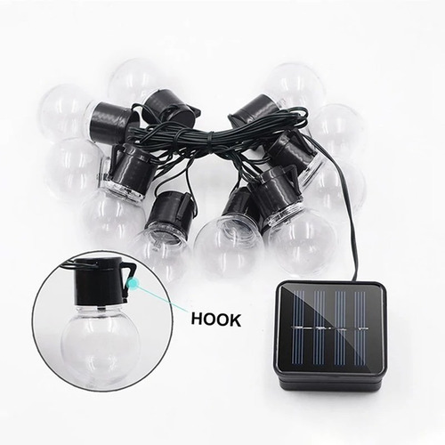 Luces Guirnalda Solar 10 Led Ampolleta Multicolor 3 Metros