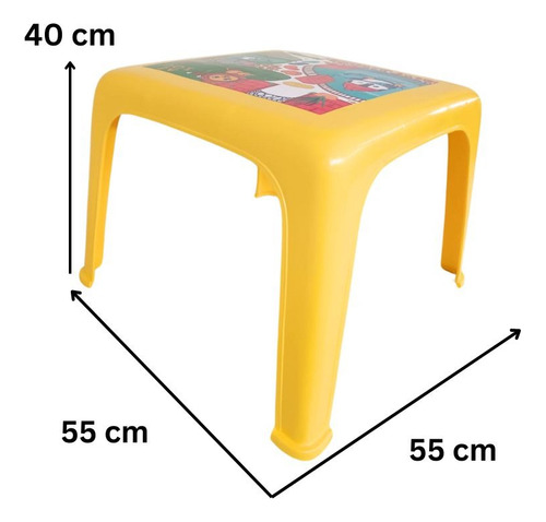 Mesa Infantil Y 4 Sillas De Colores Para Niños Dibujo Comer Color Multicolor
