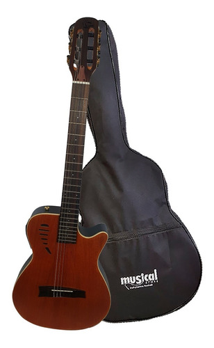 Violão Clássico Elétrico Flat Marquês Vn-11 Mogno C/ Capa