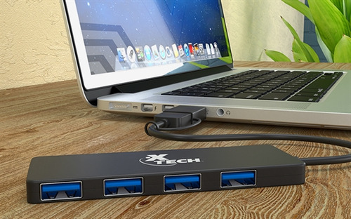 Hub Usb Con Adaptador Usb Type C Y Usb A Con 4 Puertos Usb