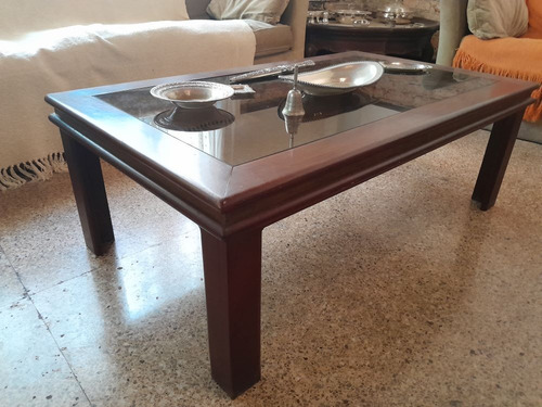 Mesa De Centro Rectangular De Caoba - Mueble - Vintage (Usado)