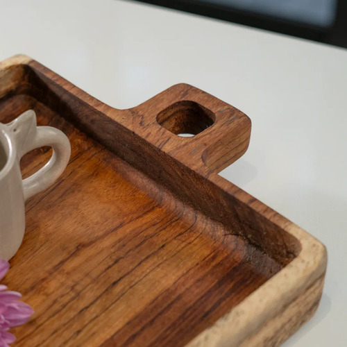 Bandeja De Madera De Parota Rectangular Cazu