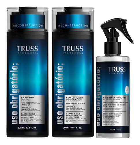 Kit Truss Uso Obrigatório Shampoo+condicionador+reconstrutor