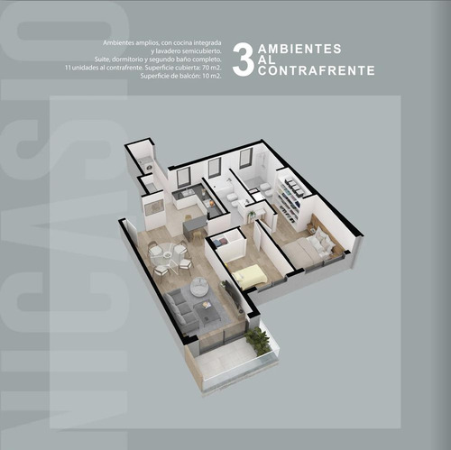Amplio 3 Ambientes Al Contrafrente Full Amenities En Construcción