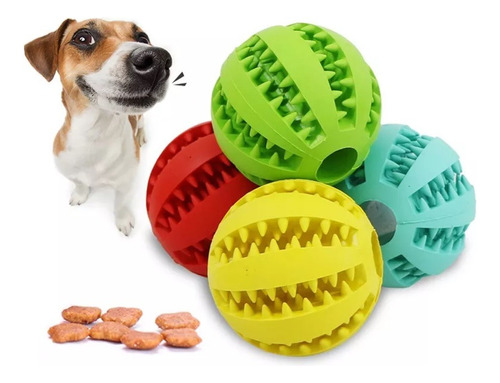 Juguete Pelota Dental Interactiva Para Perros Mascotas 7 Cm 