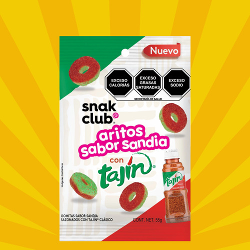 Gomitas Aros De Sandia Con Tajin Snak Club 55g