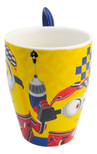 2 Tazas Porcelana Con Cuchara Para Café Minions 310 Ml