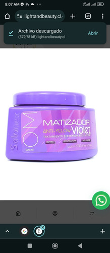 Tratamiento Capilar Matizador Shampoo 450ml + Crema 500ml