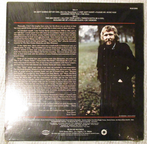 Imagen 2 de 4 de Harry Nilsson - Early Times (musicor Mus-2505) Usa