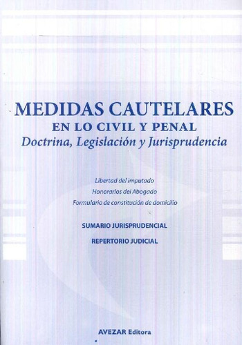 Libro Medidas Cautelares, En Lo Civil Y Penal De Lilia Ojeda