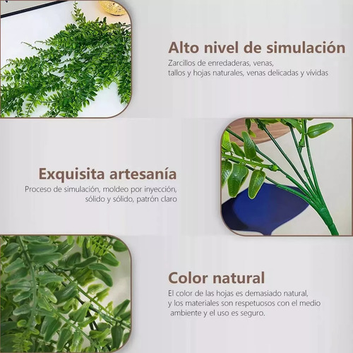 Helecho Artificial Planta , 6 Piezas Largo Colgantes Ferns