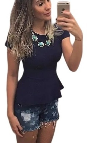 Blusa Peplum Bandagem Cintura Fina  Atacado E Varejo